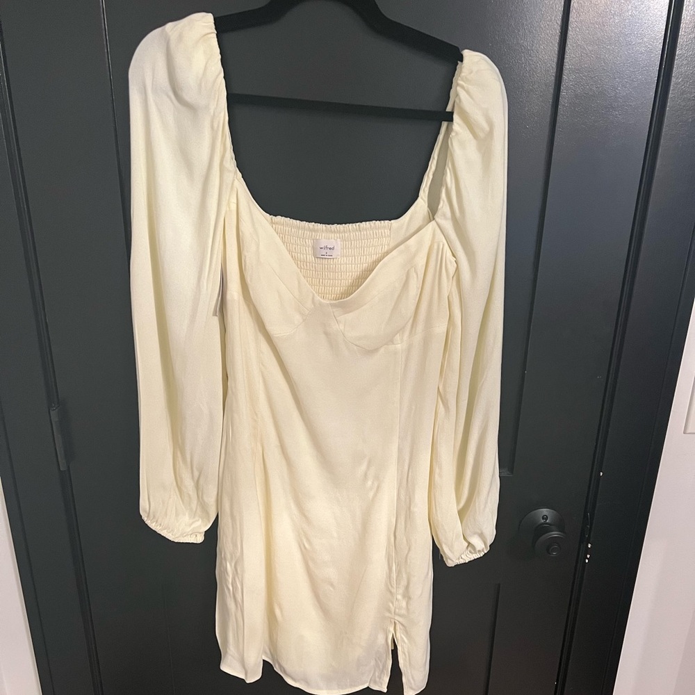 Aritzia Wilfred Novella Dress—color: whipped butter, size 8